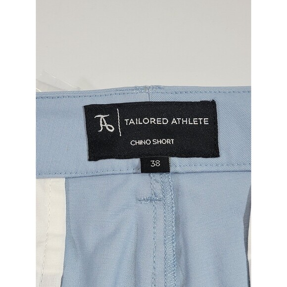 TAILORED ATHLETE Men's 38 Chino Short Light Blue‎ Khaki 9" Shorts NWT - Picture 11 of 13